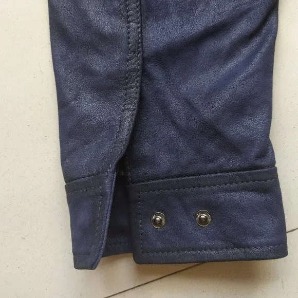 JOHN VARVATOS MEN'S IZZY LEATHER SHIRT JACKET - Picture 9 of 12